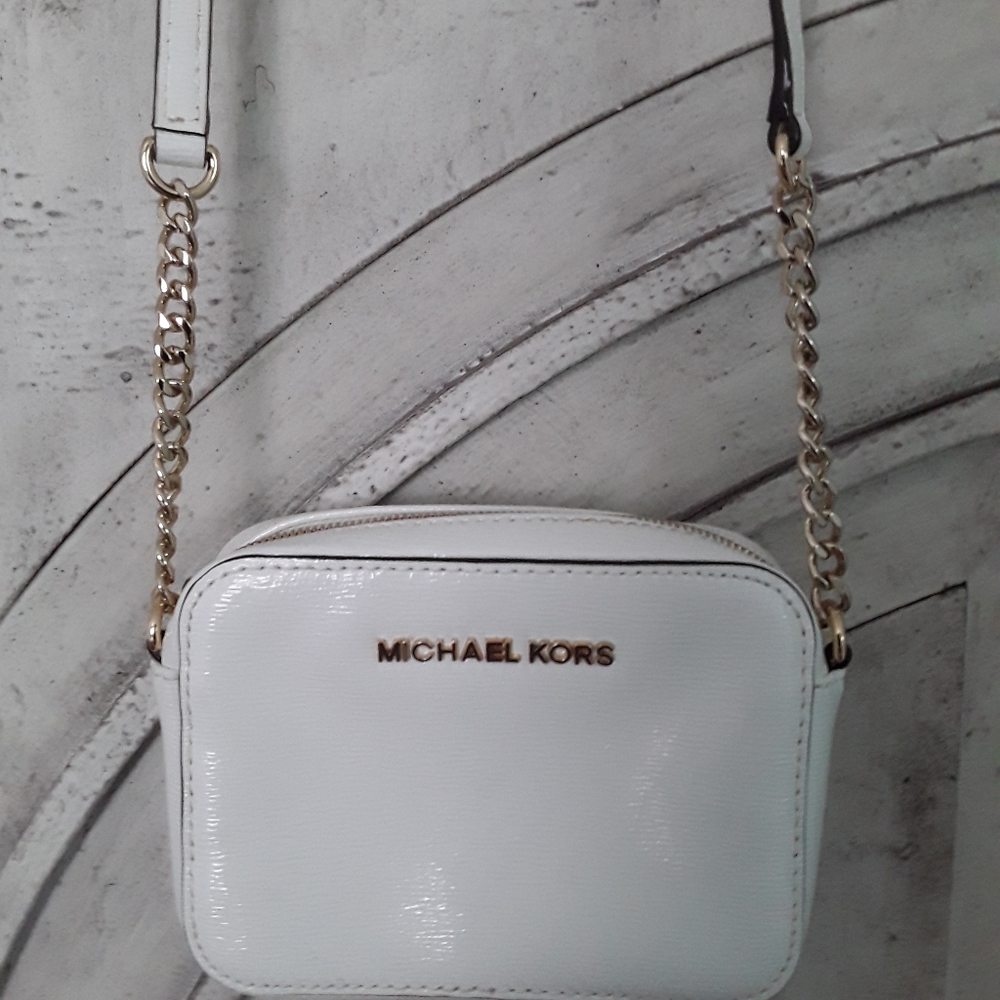 Michael Kors Small, White, Leather Crossbody Purse